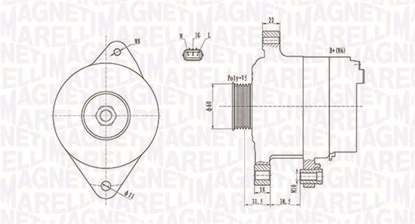 MAGNETI MARELLI Генератор 063731893010